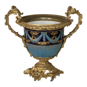 19th Century French Porcelain Vase in the Sèvres Style With Gilt Bronze Mounts