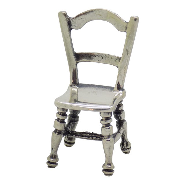 Sterling Silver 925 Kitchen Chair Dollhouse Miniature For Sale - Image 12 of 12