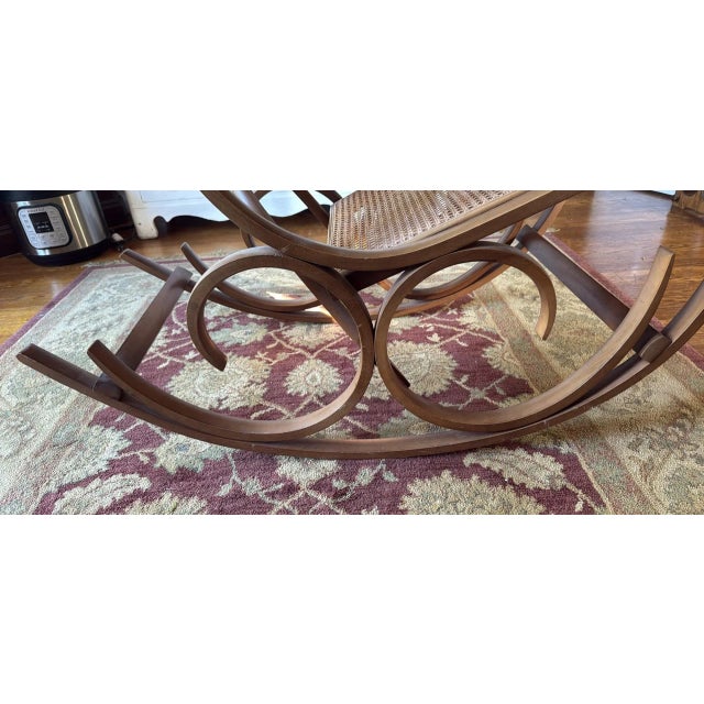 Mid-Century Modern Luigi Crassevig Italian 1970’s Bentwood Rocking Chair For Sale - Image 3 of 4