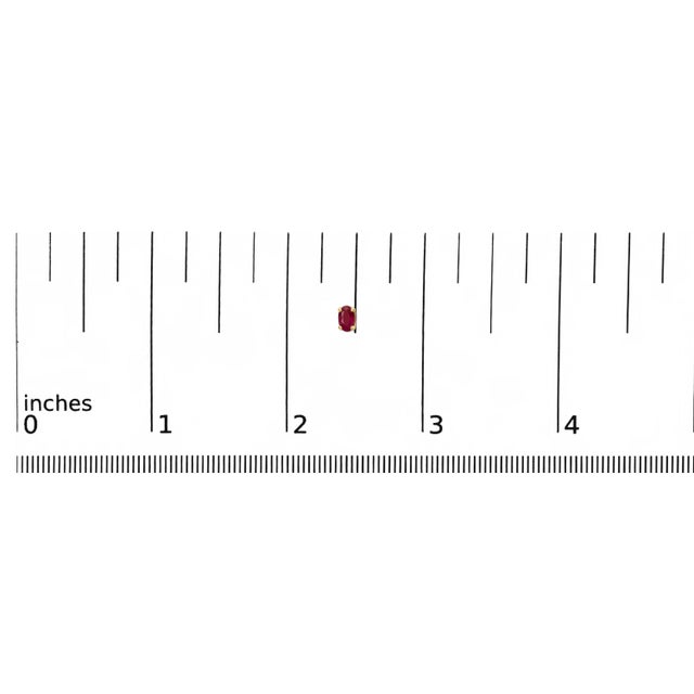 Early 21st Century 14K Yellow Gold 5x3 MM Oval Red Ruby Solitaire Stud Earrings, A Pair For Sale - Image 5 of 5