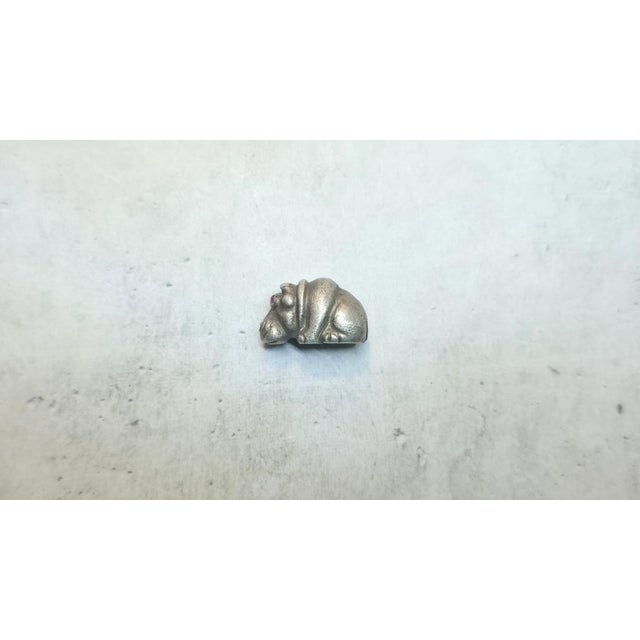 Metal Antique Russian Imperial Silver Baby Hippopotamus With Ruby Eyes by Julius Rappoport, St. Petersburg, C. 1908 For Sale - Image 7 of 17