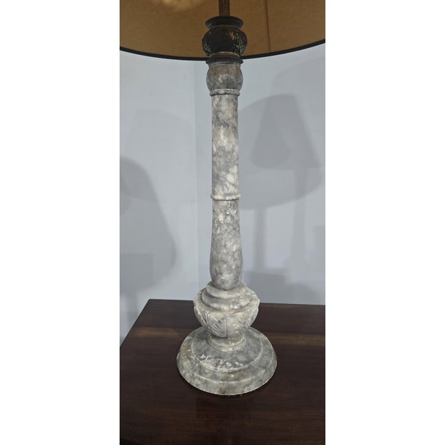 1910s Large French Marble Lamp, 1910 For Sale - Image 5 of 9