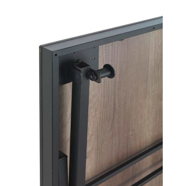 2010s New Folding Table With Wood Top and Iron Structure For Sale - Image 5 of 12