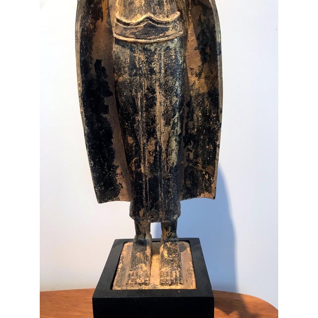 Antique Giltwood Buddha Statue Southeast Asia For Sale - Image 11 of 12