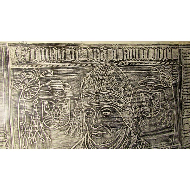 Black St. Michael, Bernkastel-Kues, Mosel River Germany 1967 Church Floor Rubbing For Sale - Image 8 of 9