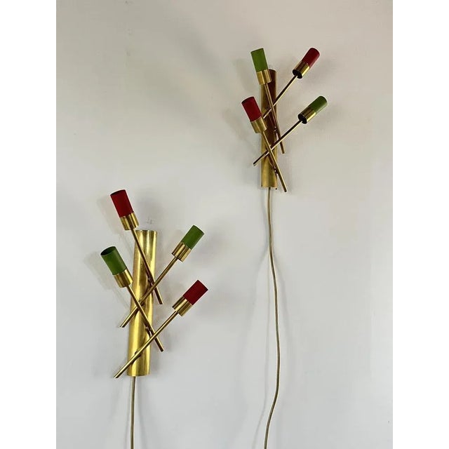Italian Wall Lamps in Brass, 1950s, Set of 2 For Sale - Image 6 of 10