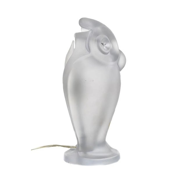 1960s Cofrac Owls Frost Glass Table Lamps - A Pair For Sale In Los Angeles - Image 6 of 9