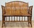 Stunning vintage scorched split reed bamboo bench settee. Substantial frame with prominent arms and split reed back and...