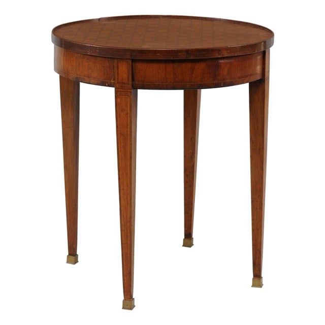 French Louis XVI Style 1870s Round Game Table with Flip Top and Tapered Legs For Sale