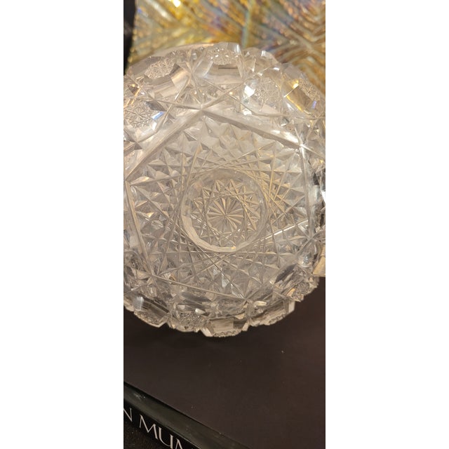 Antique American Brilliant Cut Glass Carafe Hobstar Crystal C1900 For Sale - Image 10 of 12