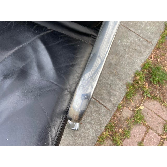 Black Vintage Soft Pad Executive Chair Ea437 Black Leather Attributed to Herman Miller For Sale - Image 8 of 12