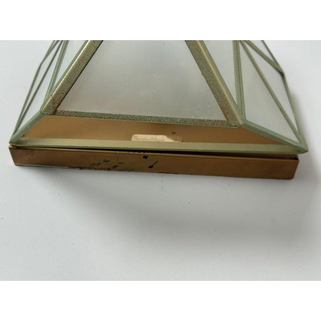 1970s Gold and Satin Glass Geometic Wall Sconces by Wilhelm Vest Wahl, 1970s, Set of 3 For Sale - Image 5 of 16