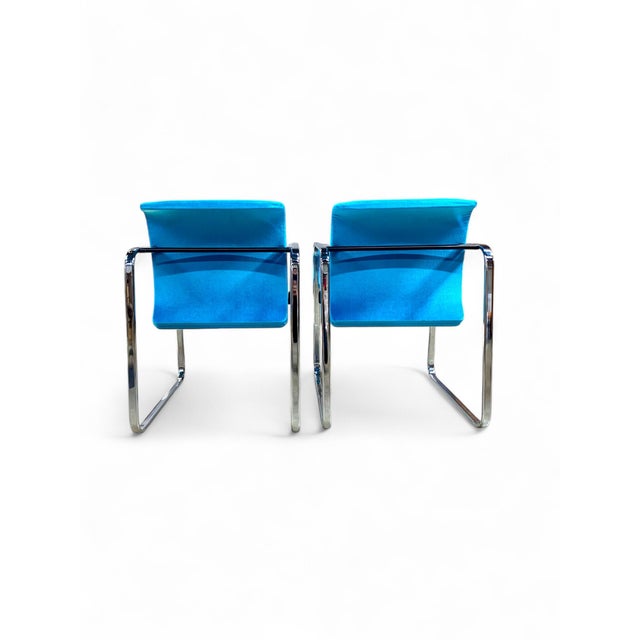 1960s Turquoise Mohair & Chrome Tubular Chairs by Peter Protzman for Herman Miller- Set of 2 For Sale In Chicago - Image 6 of 6