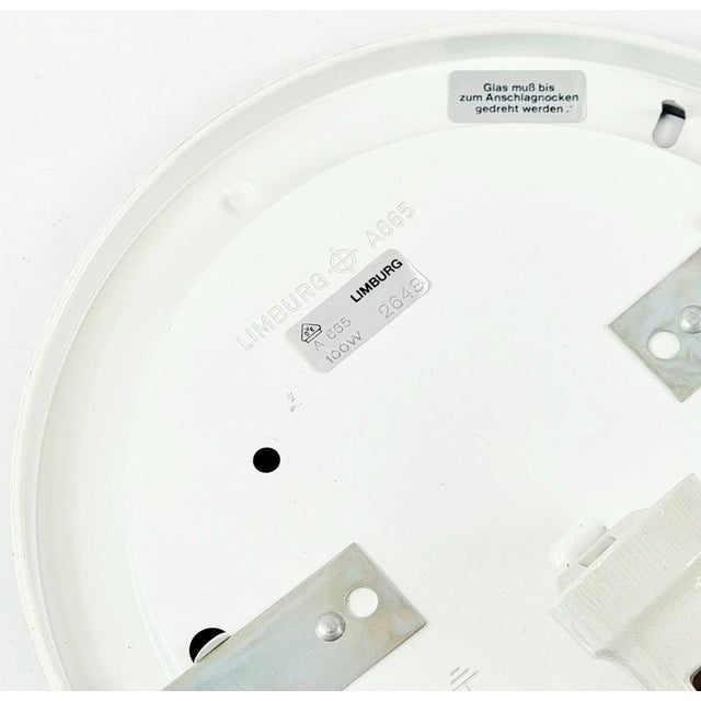 Mid-Century Modern Glass Flush Mounts from Limburg, Germany, 1970s, Set of 2 For Sale - Image 9 of 10