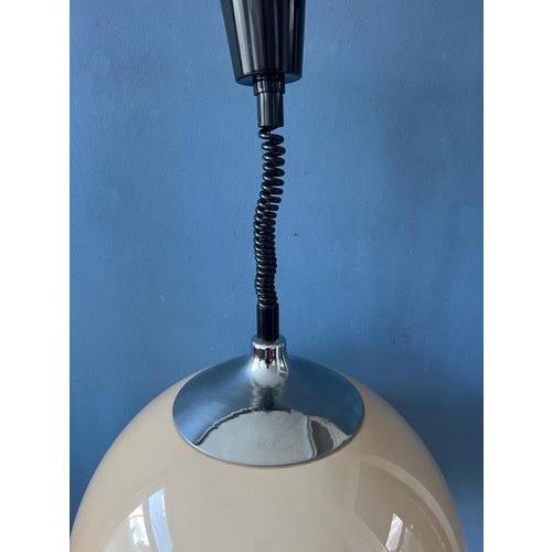 Glass Vintage Space Age Mushroom Pendant Lamp from Dijkstra For Sale - Image 7 of 12