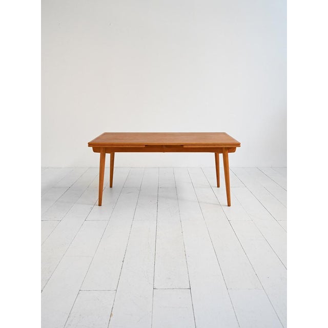 1950s oak table, model at 312, designed by hans j. Wegner for andreas tuck, denmark, with two side extensions. the "at...