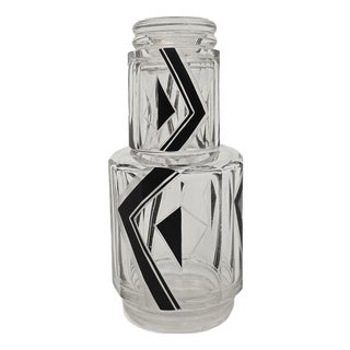 Bohemia Night Service Bottle and Glass from Karl Palda, 1930s, Set of 2 For Sale