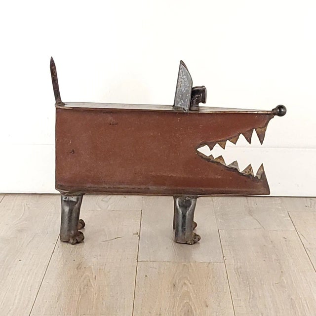 Brown Amusing Brutalist Iron Statue of a Dog, Bay Area, California, Circa 1980 For Sale - Image 8 of 9