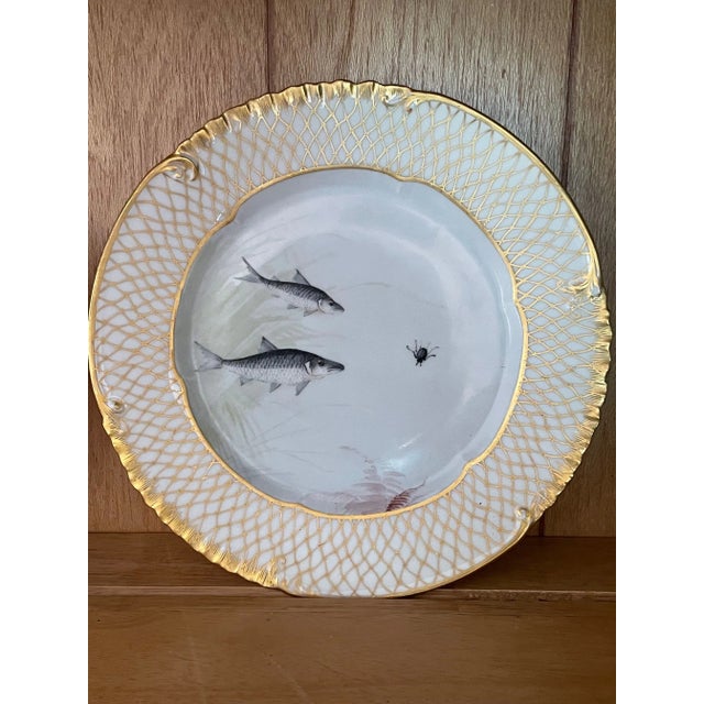 Charles Fields Haviland Antique French Limoges Fish Plates- A Set of 2 For Sale - Image 4 of 10