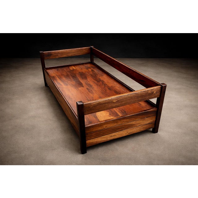 Olive Brazilian Modern Two-in-One Rosewood Sofa & Daybed in Deep Olive Mohair, Celina For Sale - Image 8 of 16