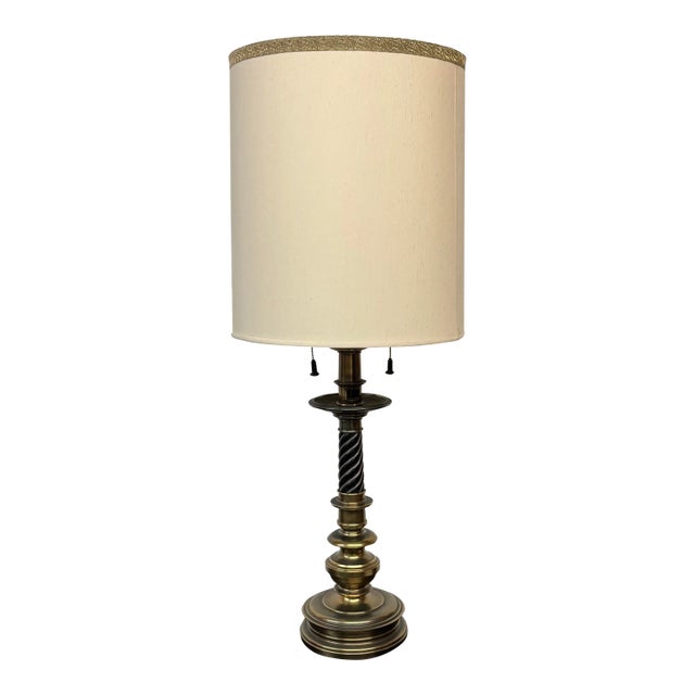 Mid 20th Century Stiffel Cast Brass Table Lamp For Sale