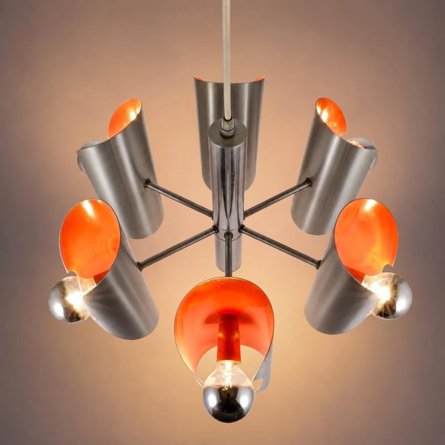 Space Age Pendant Lamp with Aluminum Tubes from Raak Amsterdam, 1970s For Sale - Image 6 of 8