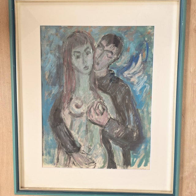 Blue Werner Kornhas, 1960s, Paper, Framed For Sale - Image 8 of 8