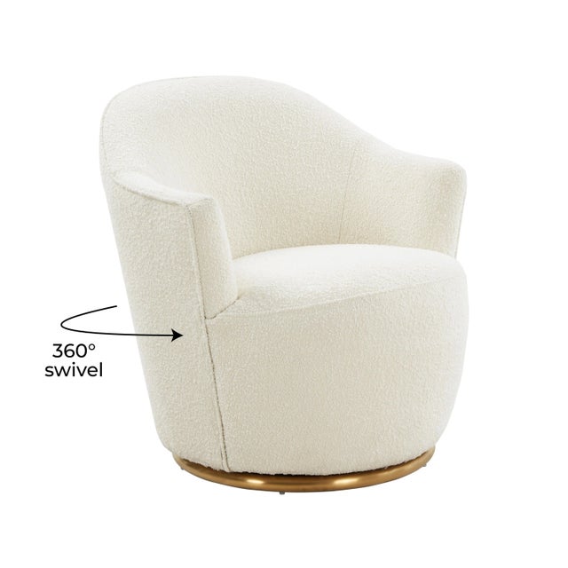 Skyla Boucle Swivel Chair For Sale In Los Angeles - Image 6 of 8