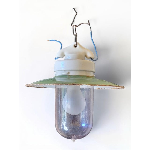 Metal Industrial Pendant Light, 1950s For Sale - Image 7 of 7