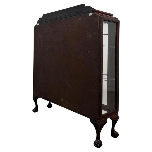 Wood Antique Early 20th Century English Edwardian Mahogany Vitrine Cabinet For Sale - Image 7 of 11