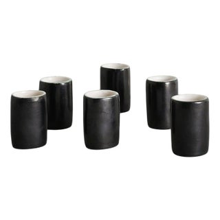 Mid-Century French Ceramic Espresso Cups by Denise Gatard, 1960s, Set of 8 For Sale