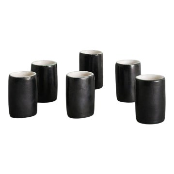 Mid-Century French Ceramic Espresso Cups by Denise Gatard, 1960s, Set of 8 For Sale