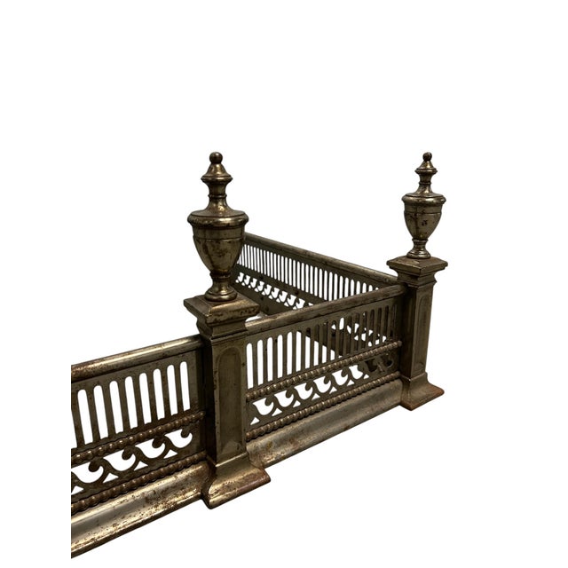 English Large English George III-Style Steel Fire Fender, Ca.1880 For Sale - Image 3 of 7