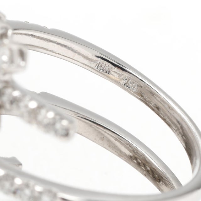 1.75ctw Diamond Cluster Wrap Ring, 18k White Gold, Ring Size 6.5 For Sale In Greensboro - Image 6 of 6