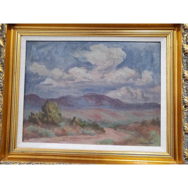 Landscape on canvas - Helen Farr Sloan (1911-2005) - Wife of painter John Sloan. Painting measures 12" wide x 16" tall...