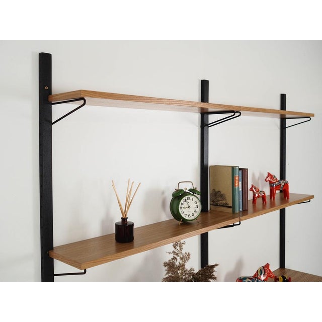 Black Danish Oak Shelving Unit, 1970s For Sale - Image 8 of 10