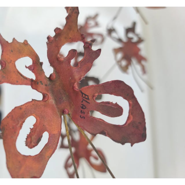 Metal Signed Brutalist Metal Butterflies Sculpture For Sale - Image 7 of 11