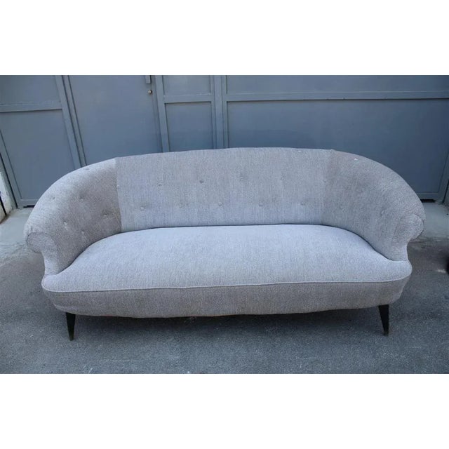 Grey Velvet Sofa by Guglielmo Ulrich, Italy, 1950s For Sale - Image 10 of 18