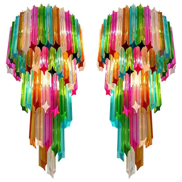 Italian Venini Style Murano Glass Sconces, 1980s, Set of 2 For Sale - Image 9 of 9