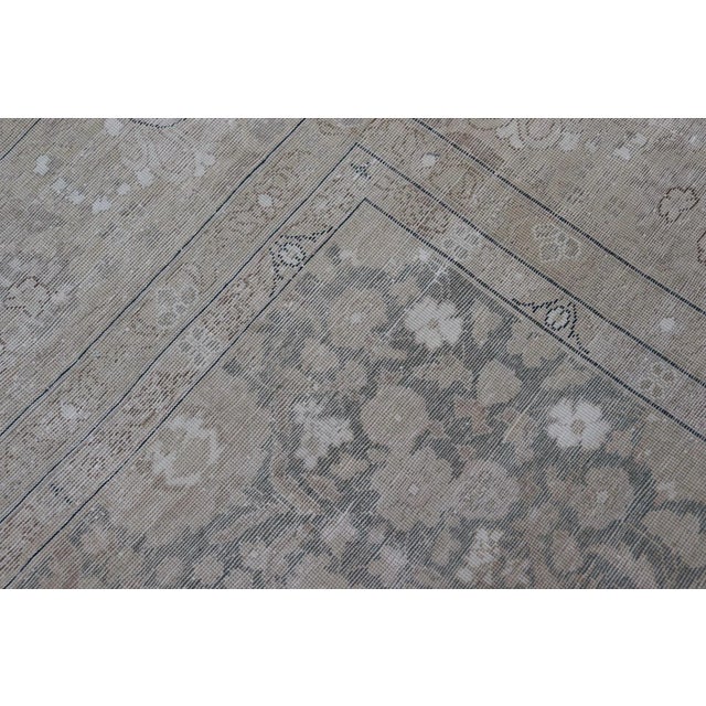 Antique Distressed Tabriz Rug in Teal, Tan, Light Brown 9'8" X 12'5" For Sale - Image 13 of 13