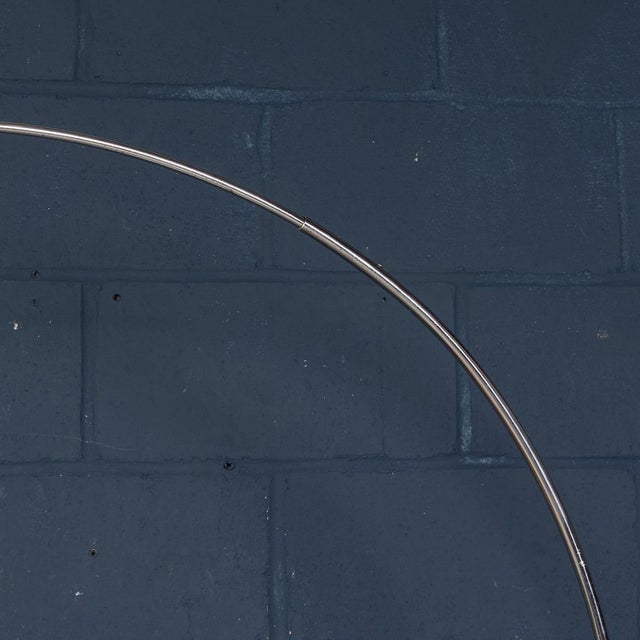 Vintage Italian Chrome Arc Floor Lamp with Opaline Shade, 1970s For Sale - Image 13 of 18