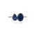 Contemporary 2.55ct Pear & Oval Blue Sapphire Toi Et Moi Ring Size 6 in 14k White Gold For Sale - Image 4 of 17