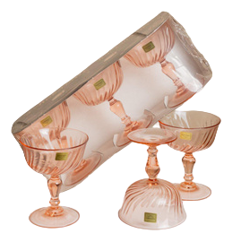 Luminarc Rosaline Glasses, 1970s, Set of 6