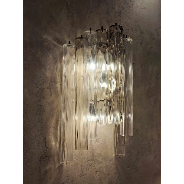 Large Tiered Murano Glass Wall Lights from Made Murano Glass, 1960s, Set of 2, in Good conditions. Designed 1960 to 1969...