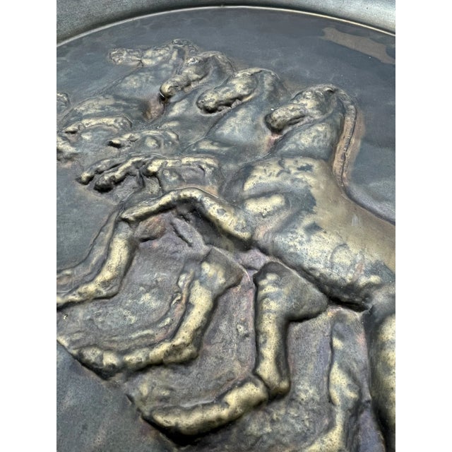 Large Antique Copper Plate with Horse Relief, 1890s For Sale - Image 4 of 13