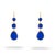 Metal Blue Cat Eye Dangle Earrings, A Pair For Sale - Image 7 of 7