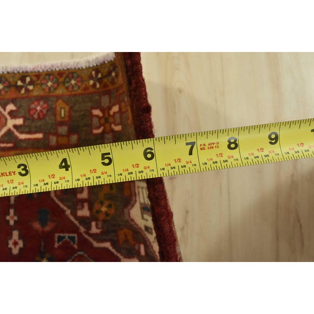 Sarab Runner 3’9” X 11′ Red Wool Semi-Antique Tribal Hand-Knotted Oriental Rug For Sale - Image 12 of 14