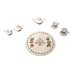 Vintage Miniature "A Cup of Christmas Tea" Bone China Set