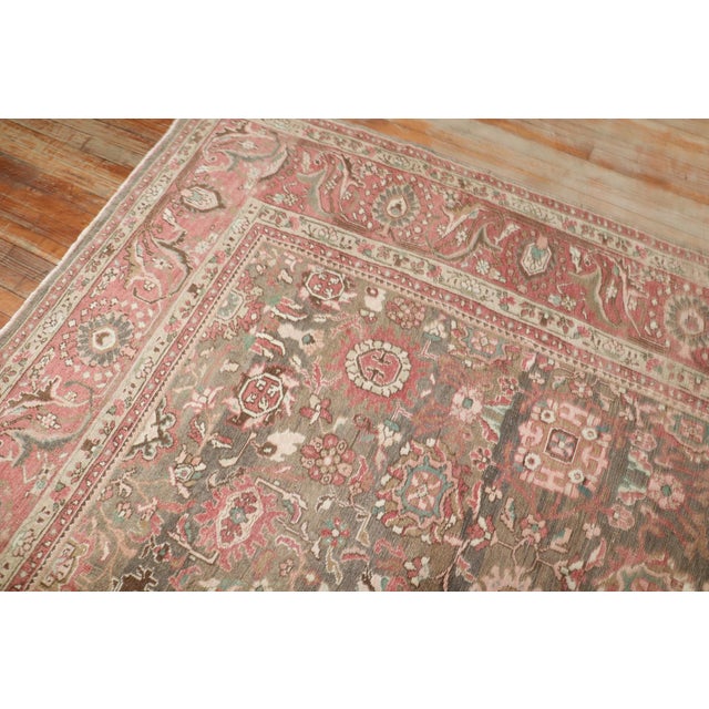Persian Brown Blush Persian Malayer Vintage Carpet - 9' x 12'10" For Sale - Image 3 of 9