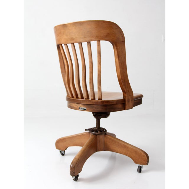 Antique Spritzer's Wood Swivel Desk Chair For Sale - Image 11 of 17